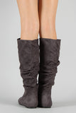 Soda Suede Slouchy Knee High Flat Boot