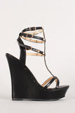 Liliana Studded Strappy Open Toe Wedge