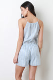 Vertical Ribbon Chambray Romper