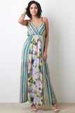 Floral and Stripes Maxi Dress