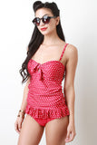 Polka Dot Ruffle Tankini Set