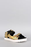 Bamboo Futuristic Metallic Sandal