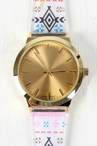 Multicolor Tribal Print Watch