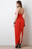 Side Cutout Drape Maxi Dress