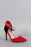 Anne Michelle Two Tone Ruffle Mary Jane Pump