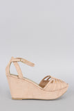 Bamboo Intricate Peep Toe Wedge