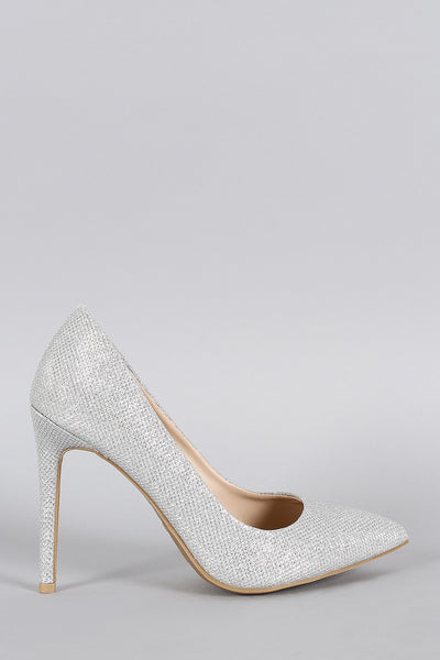 Anne Michelle Glitter Pointy Toe Pump