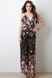 Floral Slit Sleeveless Jumpsuit