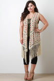 Plus Size Bohemian Fringe Vest