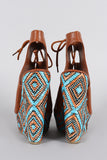 Alluring Tribal Embroidered Caged Wedge