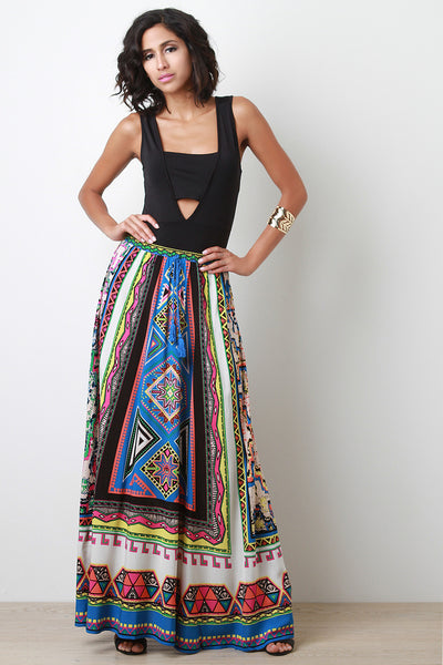 Geometric Tribal Maxi Skirt