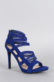 Anne Michelle Strappy Cage Cushioned Open Toe Heel