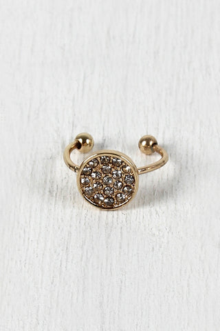 Rhinestone Disk Midi Ring