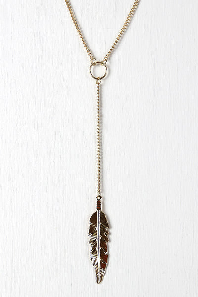 Feather Lariat Necklace