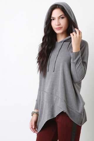 Asymmetrical Panel Hoodie Top