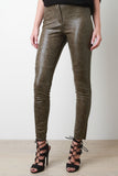 Aged Faux Leather Skinny Pants