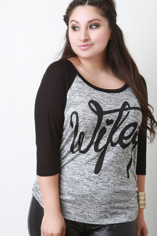 Wifey Marl Raglan Top