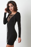 Ribbon Corset Lace Up Bodycon Dress
