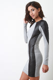 Two-Tone Shimmer Accent Hourglass Dress