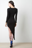 Asymmetrical Jersey Knit Long Sleeve Dress