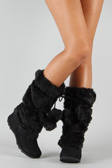 [DEINET] POM POM FUR BOOTS /追跡付 DEINET] POM POM FUR BOOTS IN BEIGE / ☆FREE SHIPPING☆